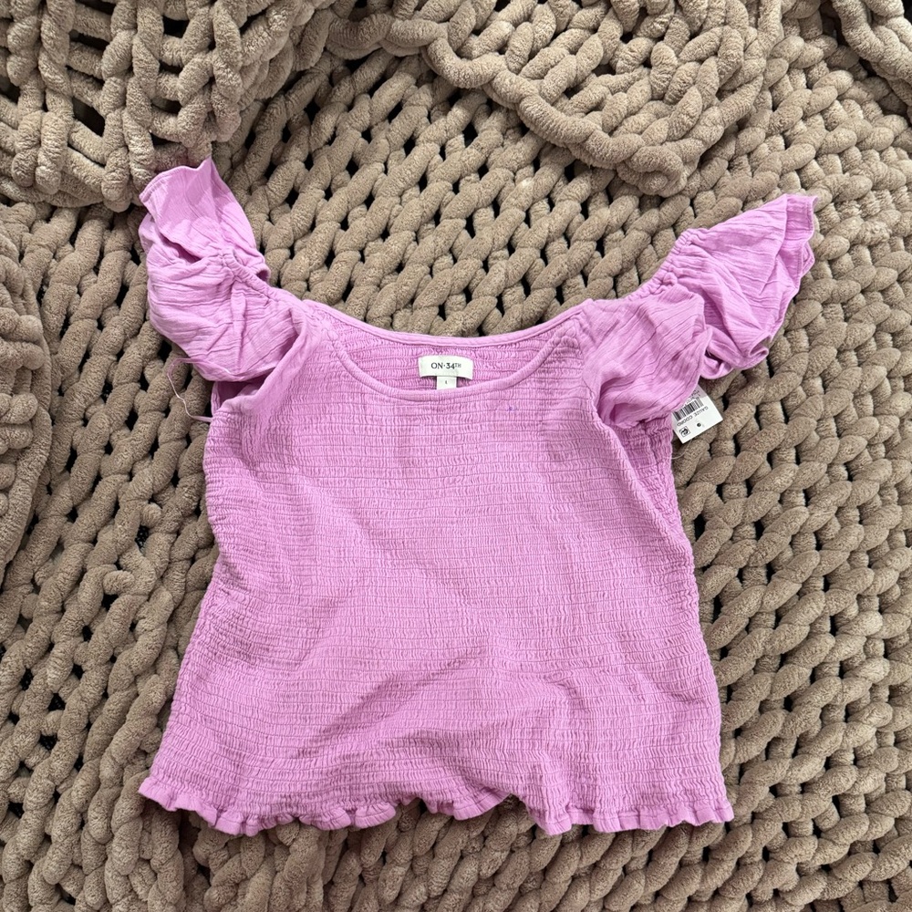 ON 34th 💜 Lilac Ruffle Sleeve Blouse ⭐️NWT⭐️